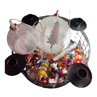 Κηροπήγιο Καλάθι 4θέσεων Μαύρο Μεταλλικό GE-22401276L