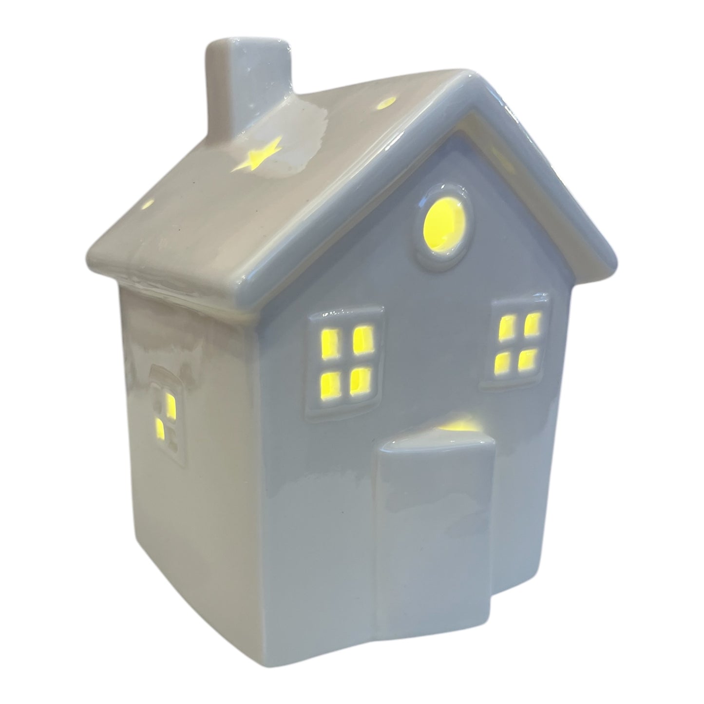 Σπιτάκι Λευκό LED Κεραμικό 15x13.5x21cm GE-22402136