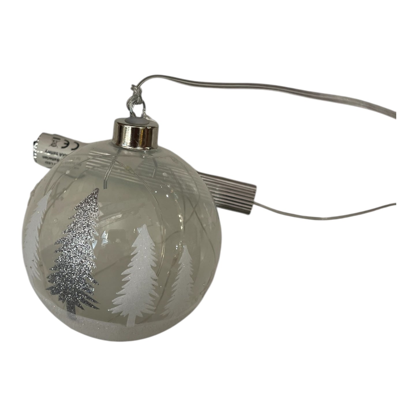 Μπάλα Λευκή/Ασημί Κρεμαστή LED 15x15x15cm GE-22402242