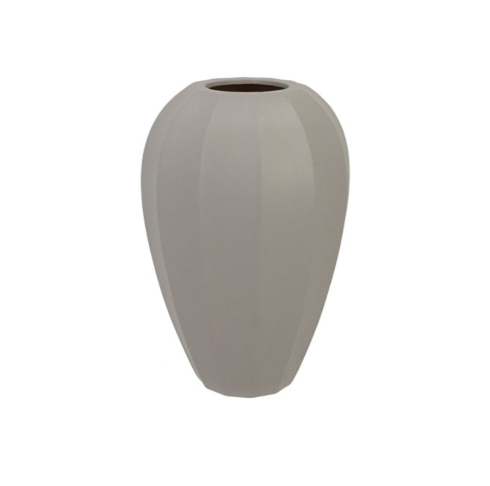 Βάζο ανοιχτό γκρι κεραμικό μπόμπα Φ16x27εκ 22506-25
