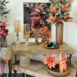 Κεραμικό βάζο μπρονζέ ίσιο σφυρήλατο Φ14,8x49,3εκ 22932