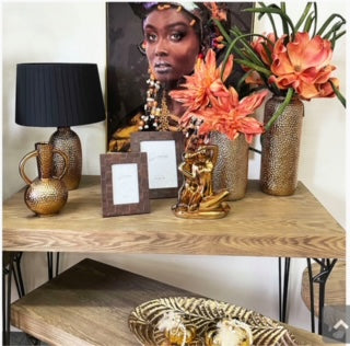 Κεραμικό βάζο μπρονζέ ίσιο, σφυρήλατο Φ14,8x40εκ 22933