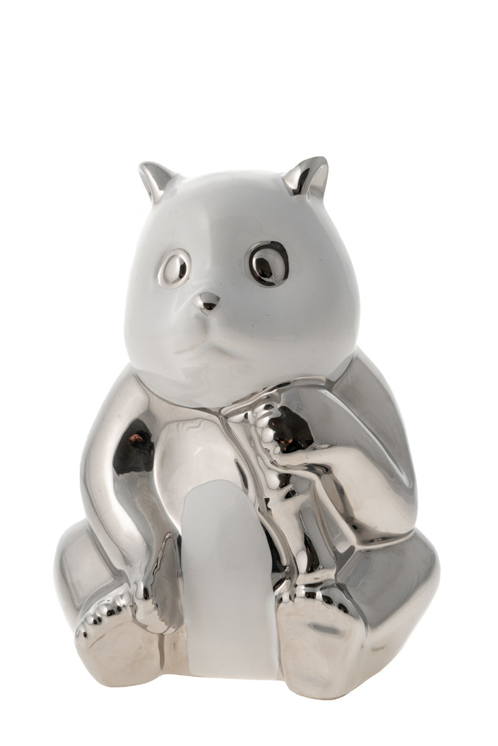 ΔΙΑΚΟΣΜΗΤΙΚΗ ΚΕΡΑΜΙΚΗ ΦΙΓΟΥΡΑ ΠΑΝΤΑ ΑΣΗΜΙ ΑΣΠΡΟ 17,8ΕΚ