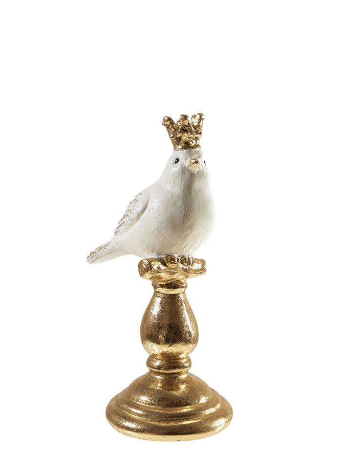 ΠΟΛΥΕΣΤΕΡΙΚΟ ΠΟΥΛΙ ΜΕ ΚΟΡΩΝΑ ΛΕΥΚΟ ΧΡΥΣΟ ΣΕ ΒΑΣΗ 10,5Χ7,5Χ18ΕΚ