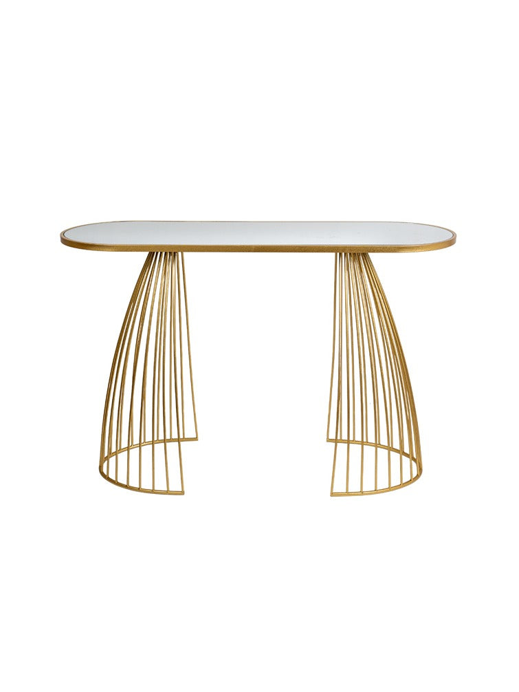 ΚΟΝΣΟΛΑ ΜΕΤΑΛΛΙΚΗ ΧΡΥΣΗ ΜΕ ΤΖΑΜΙ ΚΑΘΡΕΠΤΗ 120Χ40Χ80ΧΕΚ