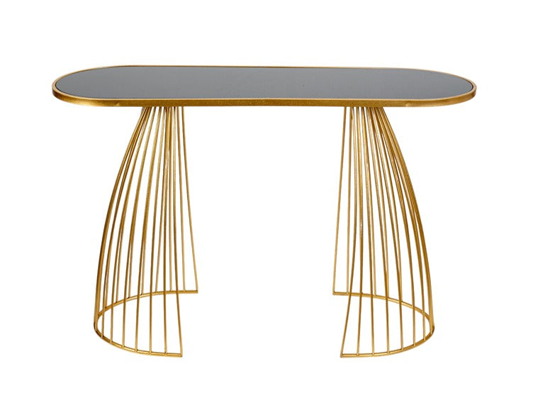 ΚΟΝΣΟΛΑ ΜΕΤΑΛΛΙΚΗ ΧΡΥΣΗ ΜΕ ΜΑΥΡΟ ΤΖΑΜΙ 120Χ40Χ80ΧΕΚ