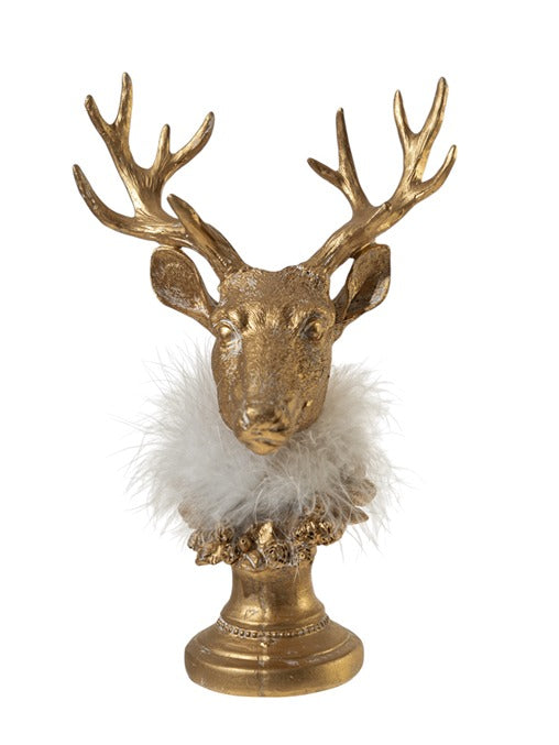 ΧΡΙΣΤΟΥΓΕΝΝΙΑΤΙΚΗ ΠΟΛΥΕΣΤΕΡΙΚΗ ΚΕΦΑΛΗ ΤΑΡΑΝΔΟΣ ΧΡΥΣΟΣ ΜΕ ΠΟΥΠΟΥΛΟ 17Χ12Χ26ΕΚ