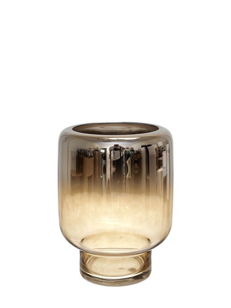 ΧΕΙΡΟΠΟΙΗΤΟ ΒΑΖΟ ΑΠΟ ΦΥΣΙΤΟ ΓΥΑΛΙ ΑΣΗΜΙ ΚΑΦΕ 19Χ19Χ25,5ΕΚ