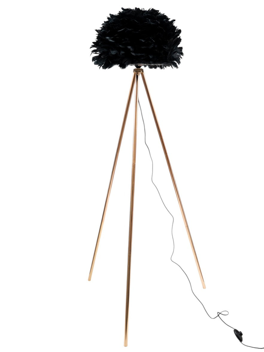 ΛΑΜΠΑ ΔΑΠΕΔΟΥ ΜΕ ΧΡΥΣΟ ΤΡΙΠΟΔΑ ΚΑΙ ΚΑΠΕΛΟΥ ΜΑΥΡΟ ΠΟΥΠΟΥΛΟ ΜΕΓΕΘΟΣ 45Χ26ΕΚ ΚΑΙ ΣΥΝΟΛΙΚΟ ΥΨΟΣ 157ΕΚ