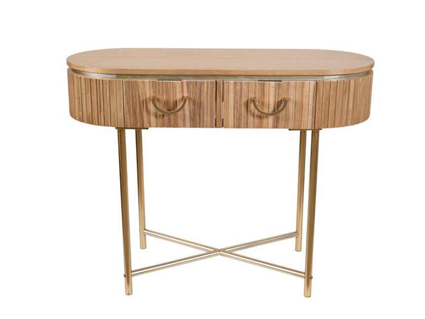 ΚΟΝΣΟΛΑ ΦΥΣΙΚΟ ΧΡΩΜΑ ΜΕ ΧΥΣΕ ΜΕΤΑΛΛΟ ΚΑΙ ΧΡΥΣΑ ΜΕΤΑΛΛΙΚΑ ΠΟΔΙΑ 100Χ40Χ80Κ