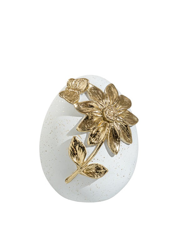 ΠΟΛΥΕΣΤΕΡΙΚΟ ΑΥΓΟ ΛΕΥΚΟ ΜΕ ΧΡΥΣΟ ΛΟΥΛΟΥΔΙ 10,8Χ11,5Χ14ΕΚ