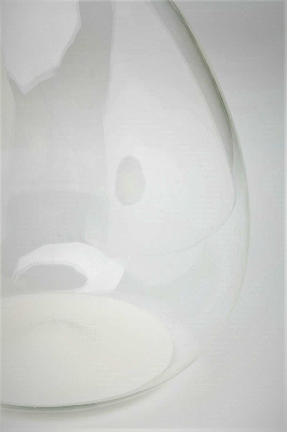 Διακοσμητικό γυάλινο κλεψύδρα διάφανο-λευκό. 18x18x45εκ 60052