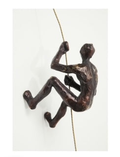 Διακοσμητικό τοίχου αναρριχητής με σχοινί καφέ χάλκινο 44x9x23εκ 61623