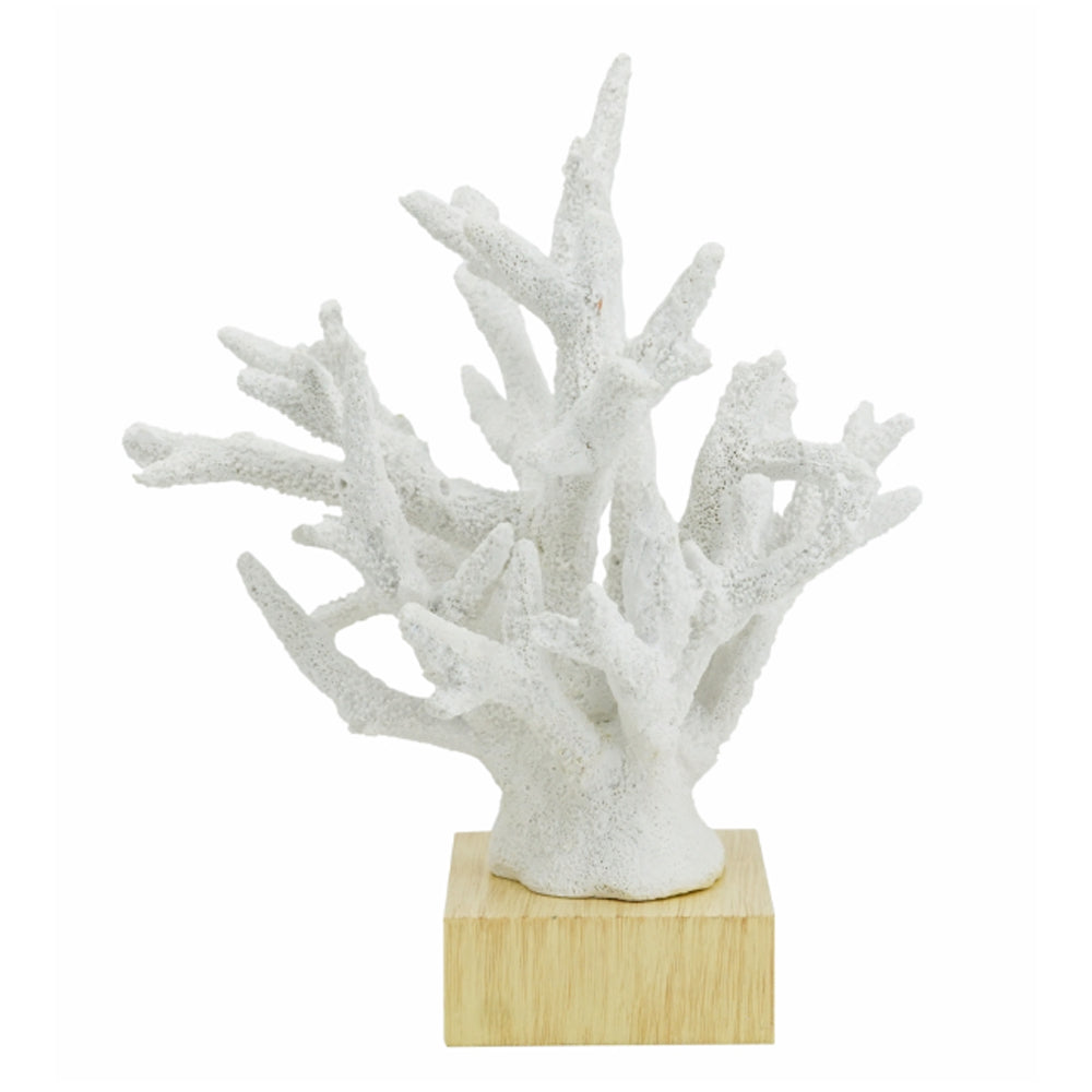Artekko Coral Διακοσμητικό Κοράλλι σε Βάση Ρητίνη Ξύλο Λευκό (26x23x31)cm 70534