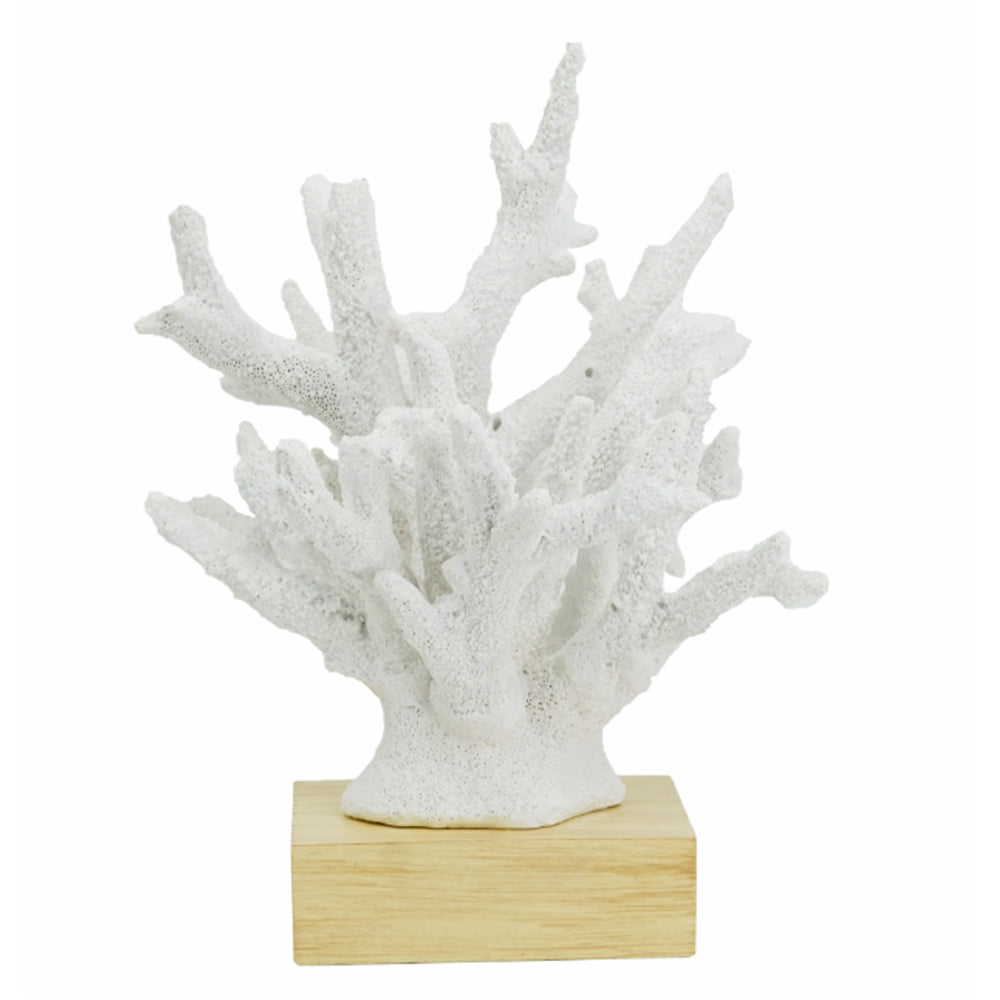 Artekko Coral Διακοσμητικό Κοράλλι σε Βάση Ρητίνη Ξύλο Λευκό (26x23x31)cm 70534