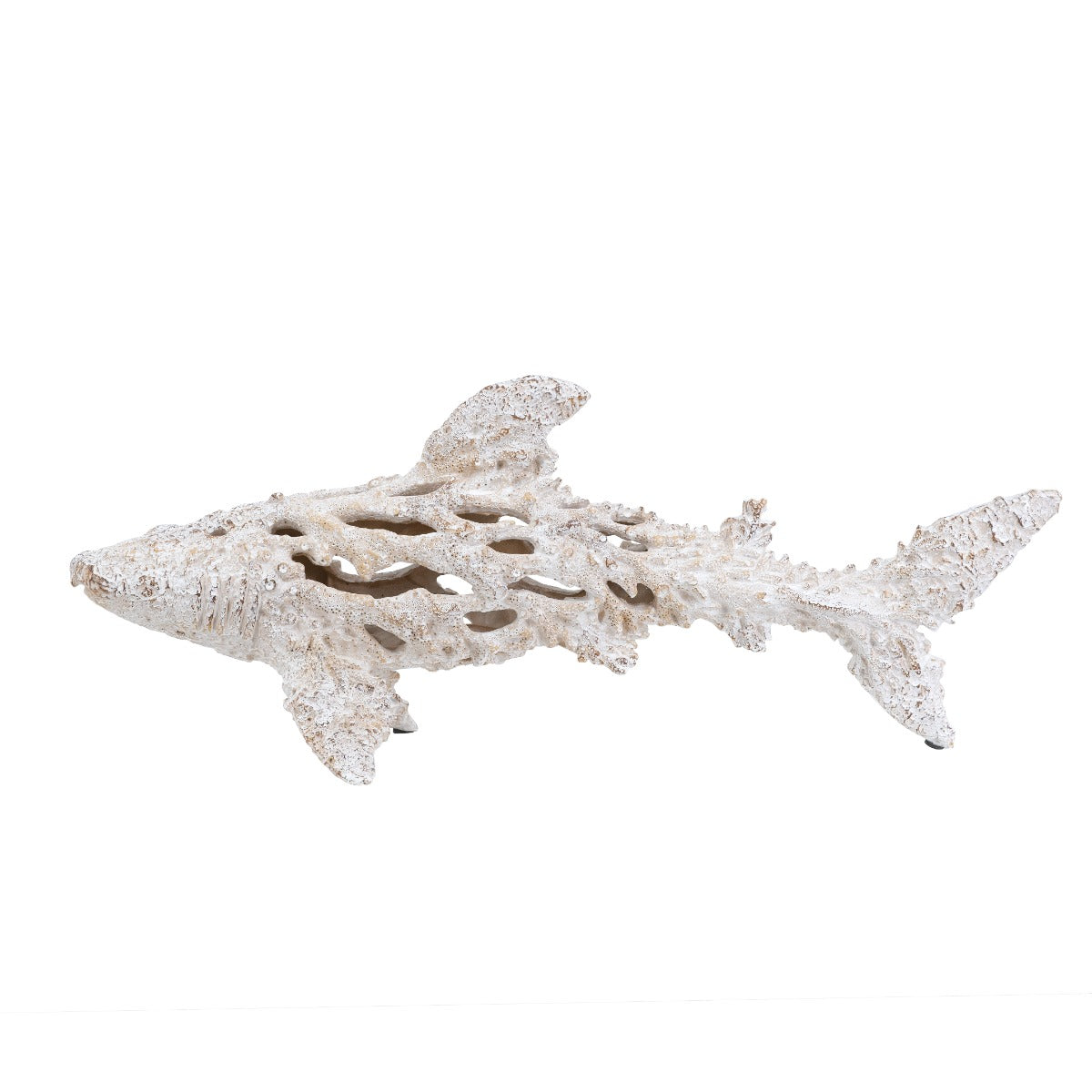 Artekko Coral Διακοσμητικό Επιτραπέζιο Κοραλλένιος Καρχαρίας Ρητίνη Λευκό (49.5x19.5x18.5)cm 70540