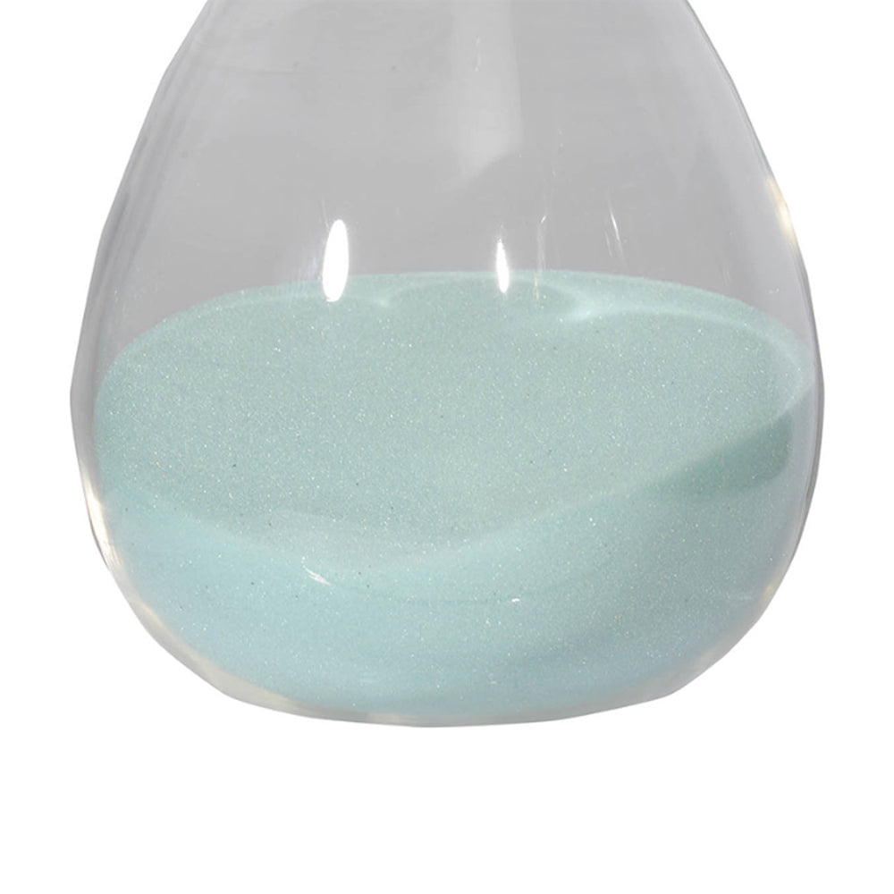 Artekko Hourglass Γυάλινη Διακοσμητική Κλεψύδρα με Γαλάζια Άμμο (9x9x25.5)cm 73229-JADE