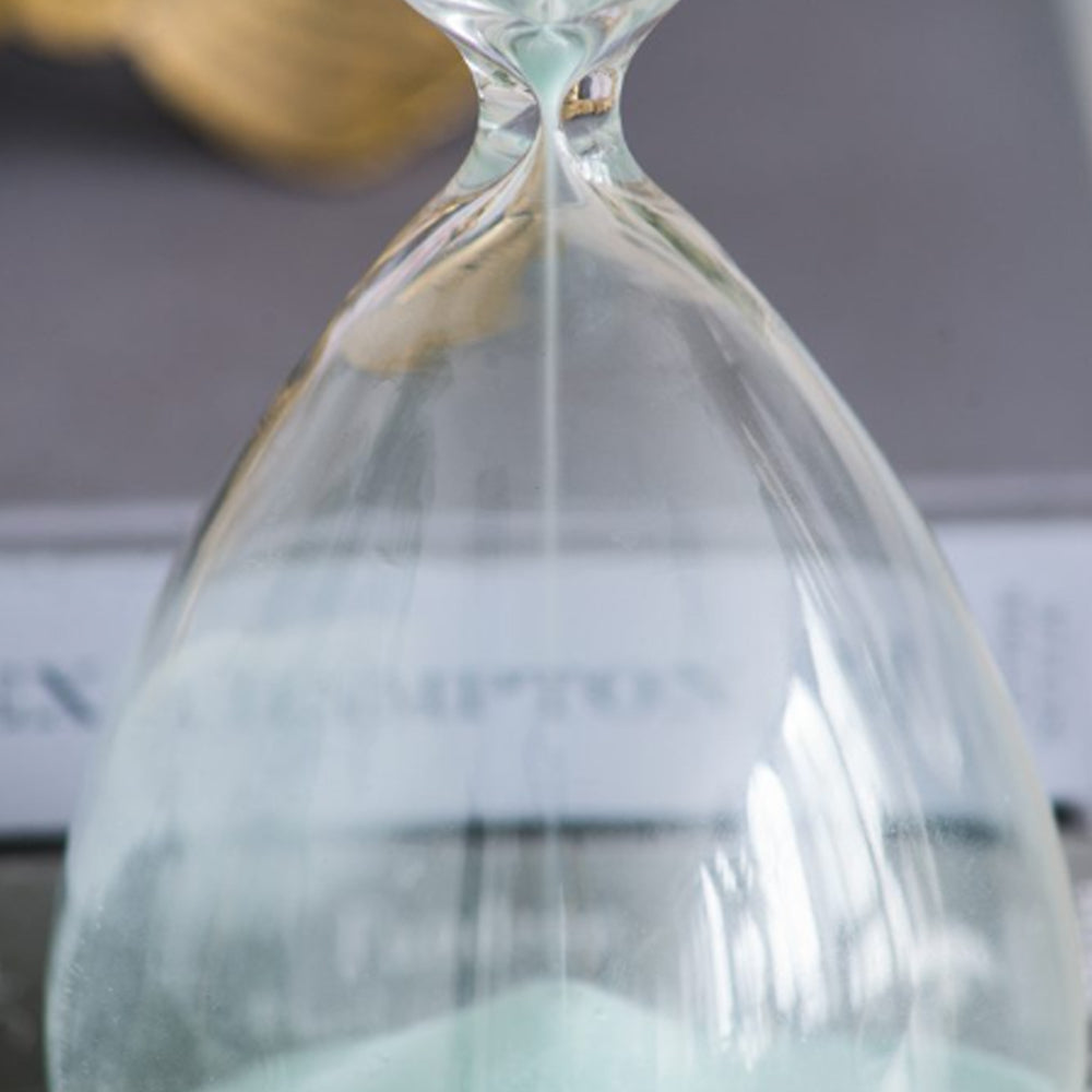 Artekko Hourglass Γυάλινη Διακοσμητική Κλεψύδρα με Γαλάζια Άμμο (9x9x25.5)cm 73229-JADE