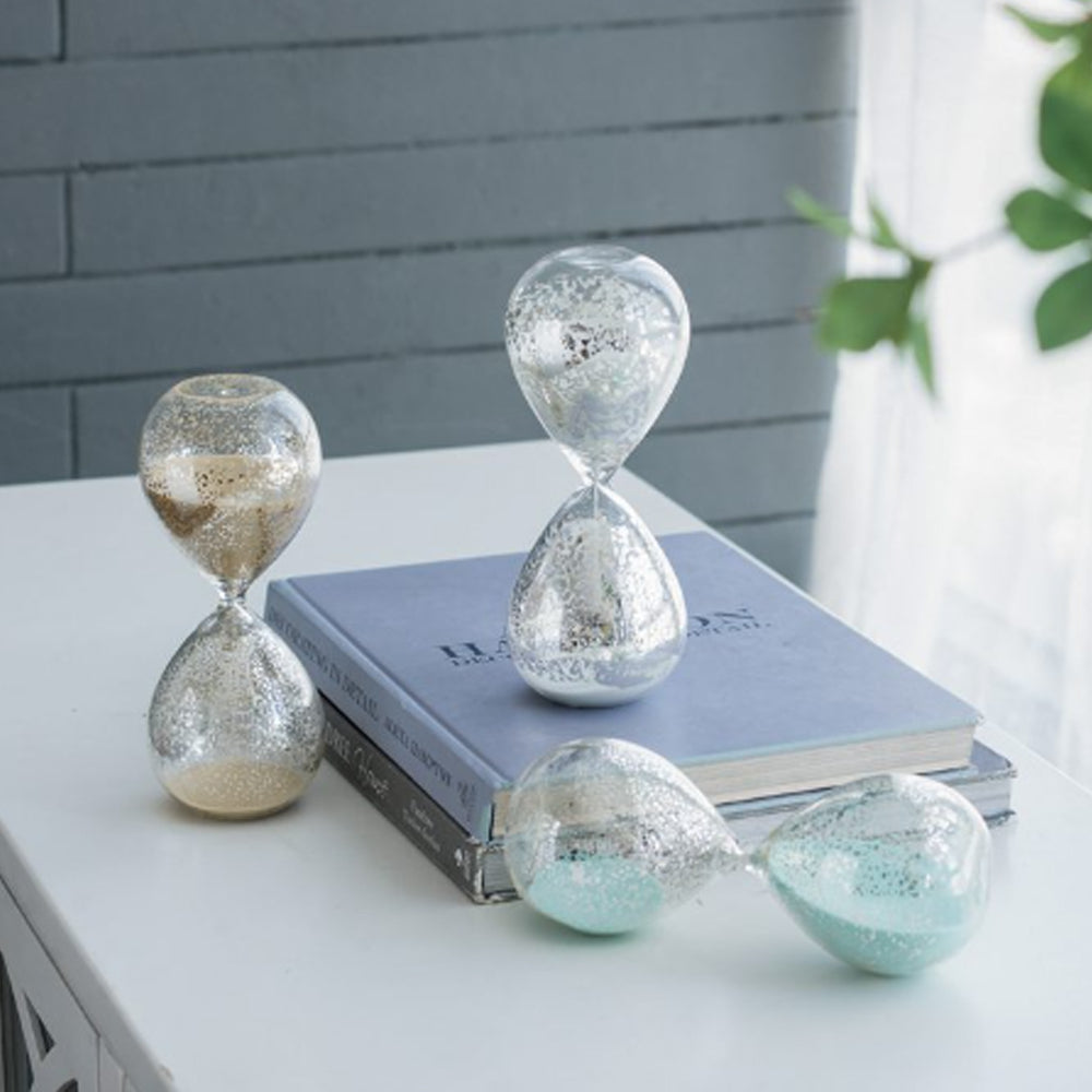 Artekko Hourglass Γυάλινη Διακοσμητική Κλεψύδρα με Λευκή Άμμο (8x8x20.5)cm 73770-WHIT