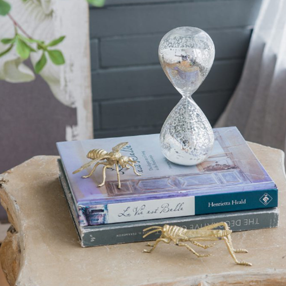 Artekko Hourglass Γυάλινη Διακοσμητική Κλεψύδρα με Λευκή Άμμο (8x8x20.5)cm 73770-WHIT