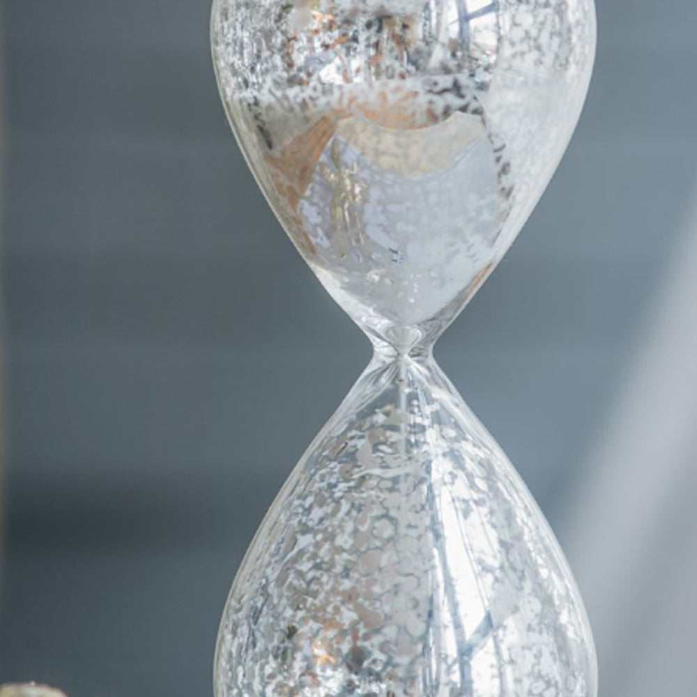 Artekko Hourglass Γυάλινη Διακοσμητική Κλεψύδρα με Λευκή Άμμο (8x8x20.5)cm 73770-WHIT