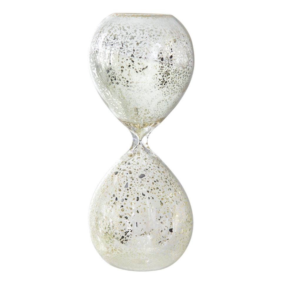 Artekko Hourglass Γυάλινη Διακοσμητική Κλεψύδρα με Λευκή Άμμο (8x8x20.5)cm 73770-WHIT