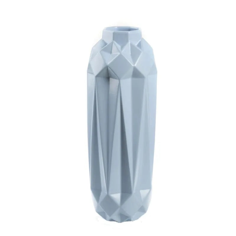 Pe Κεραμικό Γαλάζιο Ανθοδοχείο (14x14x41)cm