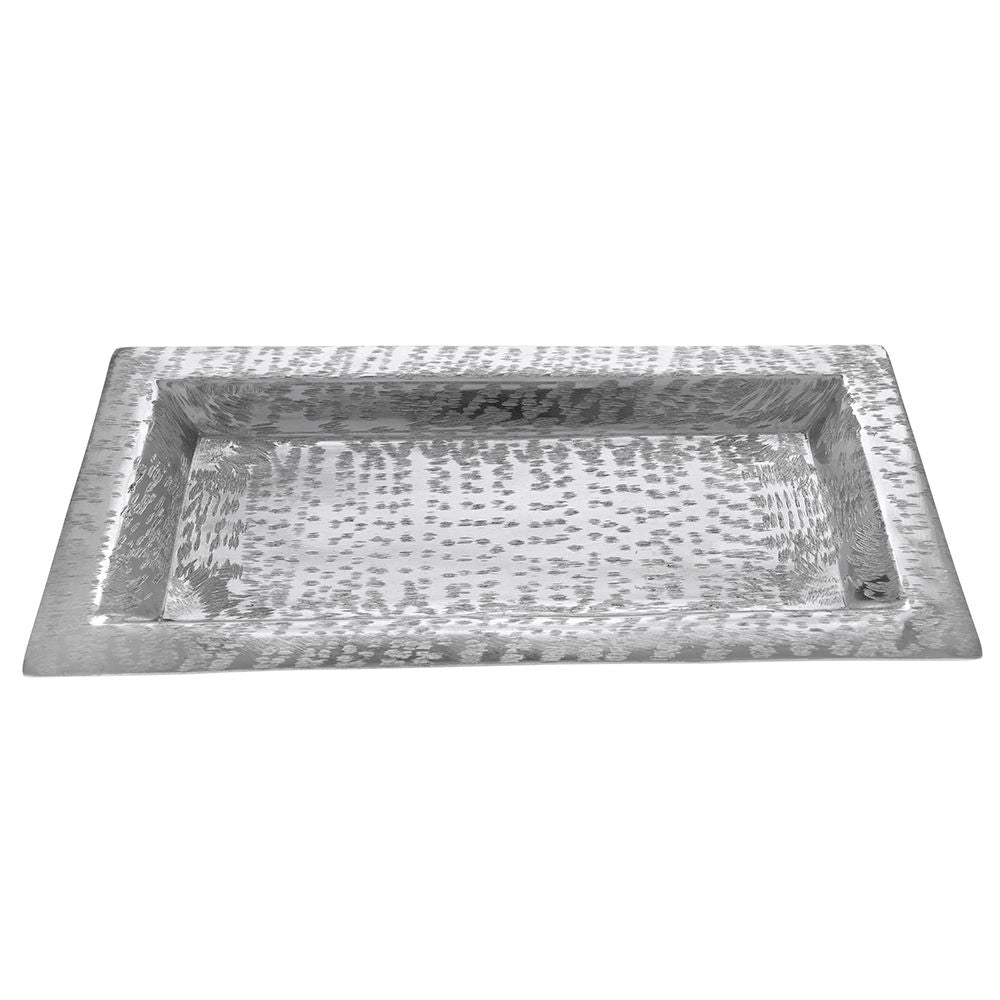 Ασημί παραλληλόγραμμος μεταλλικός δίσκος 32x17x2εκ 83051