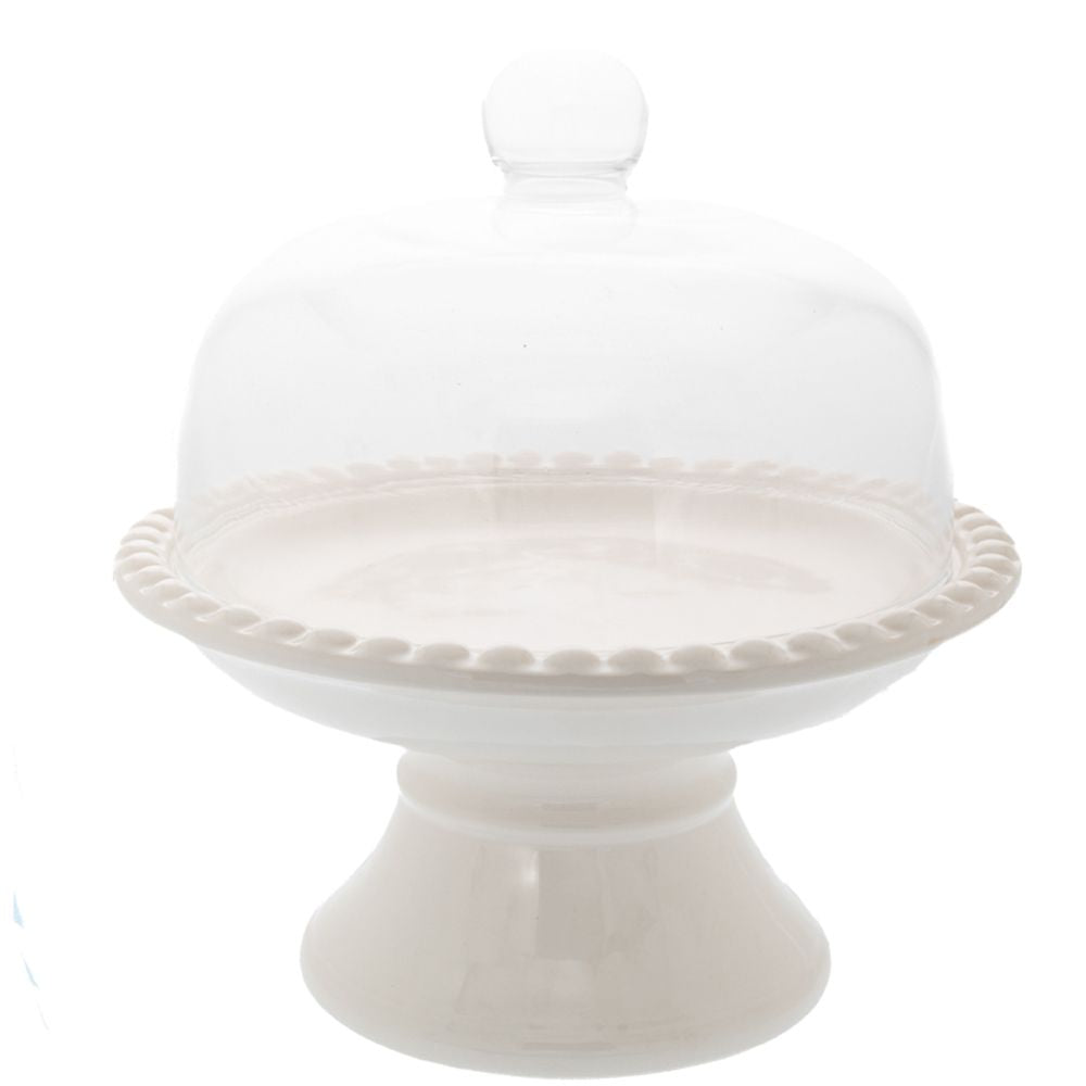 ΚΕΡΑΜΙΚΗ ΤΟΥΡΤΙΕΡΑ ΛΕΥΚΗ ΜΕ ΓΥΑΛΙΝΟ ΚΑΠΑΚΙ 30x30x31.5ΕΚ