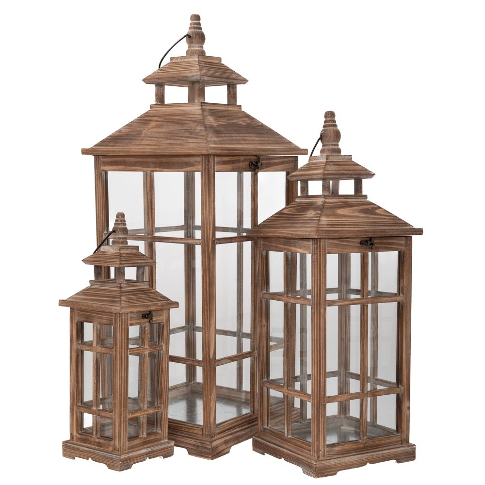 ΣΕΤ 3 ΚΑΦΕ ΞΥΛΙΝΟ ΦΑΝΑΡΙ 31,5Χ31,5Χ81,5 23Χ23Χ63,5 15,5Χ15,5Χ45ΕΚ