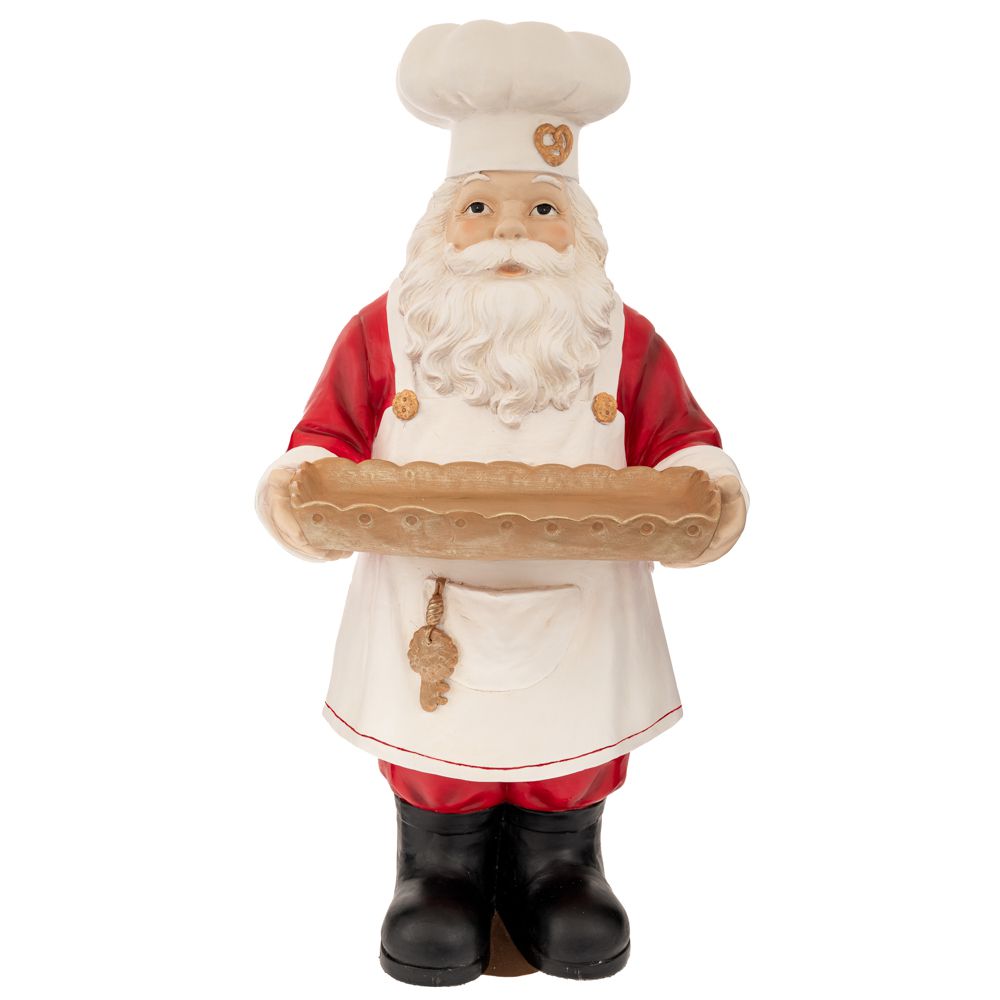 ΚΟΚΚΙΝΗ ΠΟΛΥΡΕΖΙΝ ΦΙΓΟΥΡΑ ΑΓΙΟΥ ΒΑΣΙΛΗ ΜΕ ΔΙΣΚΟ ΣΤΑ ΧΕΡΙΑ 40Χ38,5Χ80,5ΕΚ