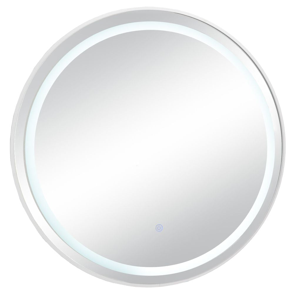 ΛΕΥΚΟΣ ΣΤΡΟΓΓΥΛΟΣ ΜΕΤΑΛΛΙΚΟΣ ΚΑΘΡΕΦΤΗΣ ΤΟΙΧΟΥ ΜΕ LED Φ70ΕΚ