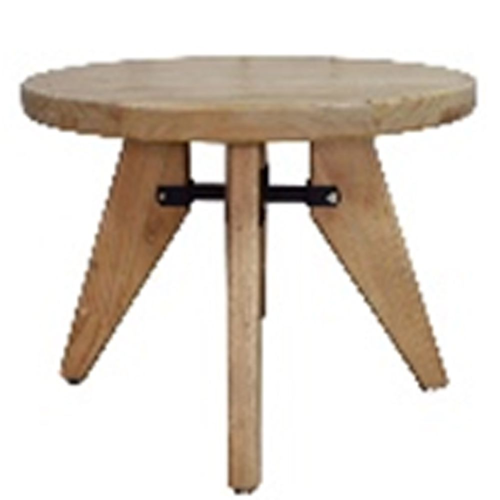 ΣΤΡΟΓΓΥΛΟ ΒΟΗΘΗΤΙΚΟ ΤΡΑΠΕΖΑΚΙ ΑΠΌ ΞΥΛΟ ΠΕΥΚΟΥ 60Χ60Χ47ΕΚ KD