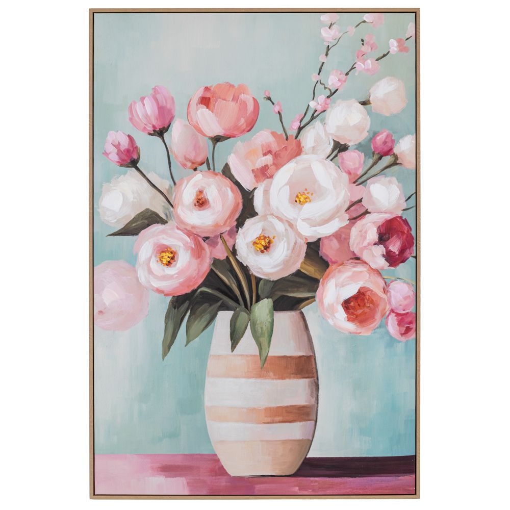 ΠΙΝΑΚΑΣ ΒΑΖΟ ΜΕ ΛΟΥΛΟΥΔΙΑ ΣΕ ΤΥΠΩΜΕΝΟ ΚΑΜΒΑ ΜΕ ΚΟΡΝΙΖΑ 80Χ120ΕΚ