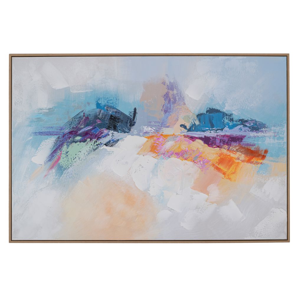 ABSTRACT ΠΟΛΥΧΡΩΜΟΣ ΠΙΝΑΚΑΣ ΕΛΑΙΟΓΡΑΦΙΑ ΜΕ ΚΟΡΝΙΖΑ ΣΕ ΤΥΠΩΜΕΝΟ ΚΑΜΒΑ 120Χ80ΕΚ