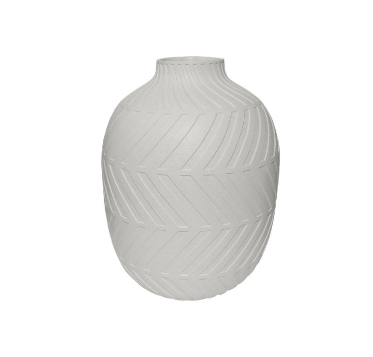 Fiberglass βάζο λευκό ματ / ανάγλυφο μοτίβο Φ34x45εκ 94712