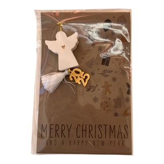 Χειροποίητο Κεραμικό Γούρι Αγγελάκι Μαγνητάκι 5cm R06WG