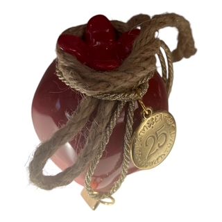 Χειροποίητο Κεραμικό Ρόδι 2025 Κόκκινο/Χρυσό 7x9cm 25400-02Δ