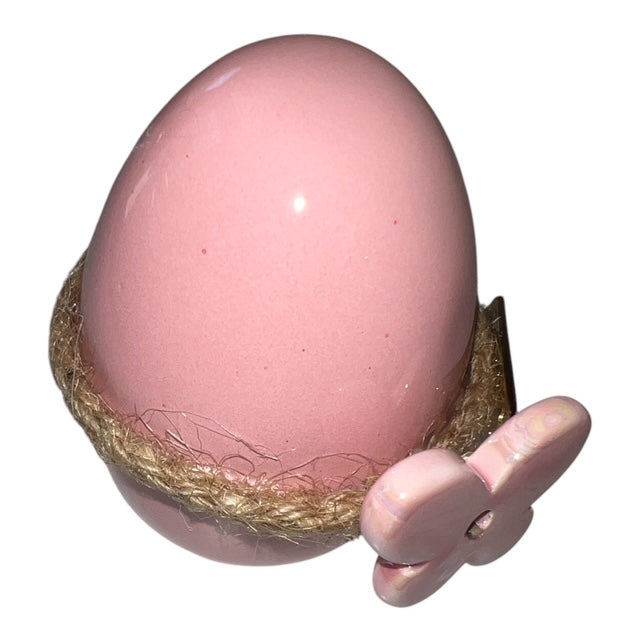 Αυγό Κλειστό Κεραμική Πεταλούδα Ροζ 7cm 15403-23Ε