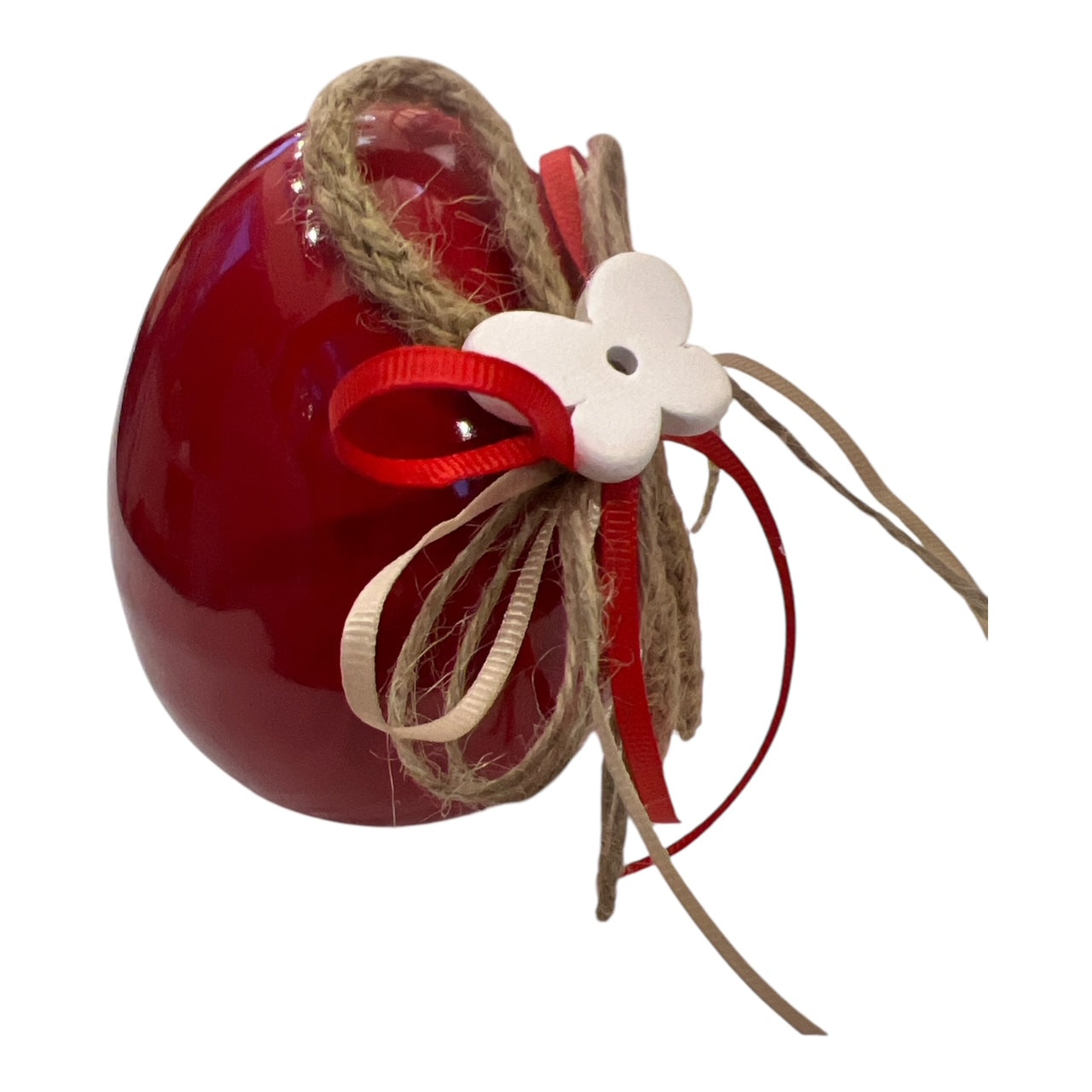 Αυγό Κλειστό Κεραμική Πεταλούδα Κόκκινο 10cm 15403-10Δ