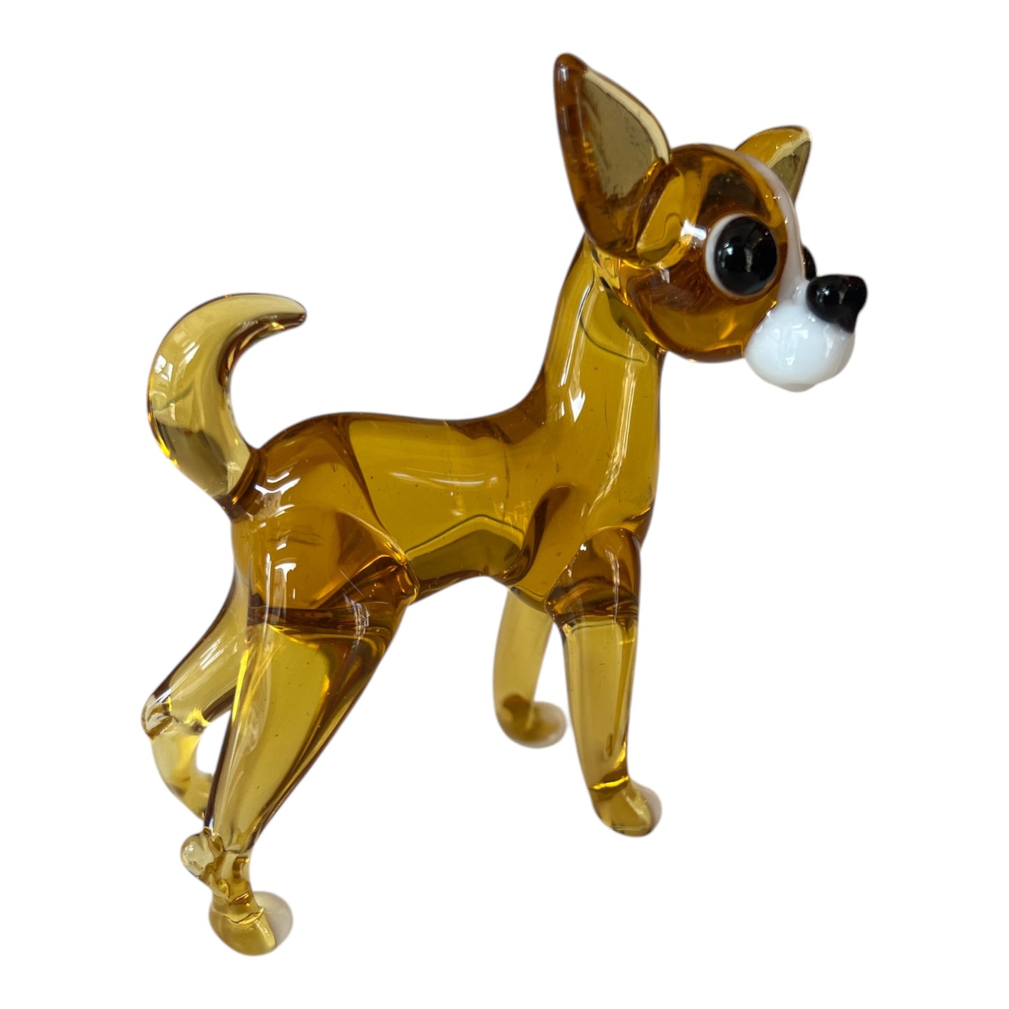 Σκυλί Ράτσας Διακοσμητικό Χειροποίητο Πορτοκαλί Γυάλινο 5x7x10cm DOGRAWBL01