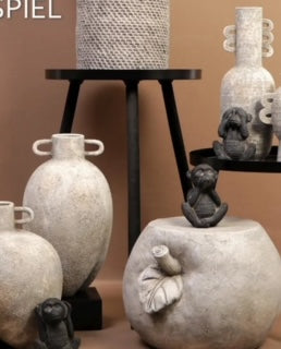 Φιγούρα Μαϊμού "Δεν μιλάω", Μαύρο Τσιμέντο 11x8x14εκ RAH116