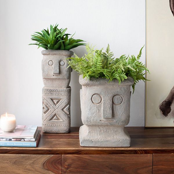 Totem Διακοσμητικό Γκρι Κασπώ από Μαγνήσιο (30x32x37)cm