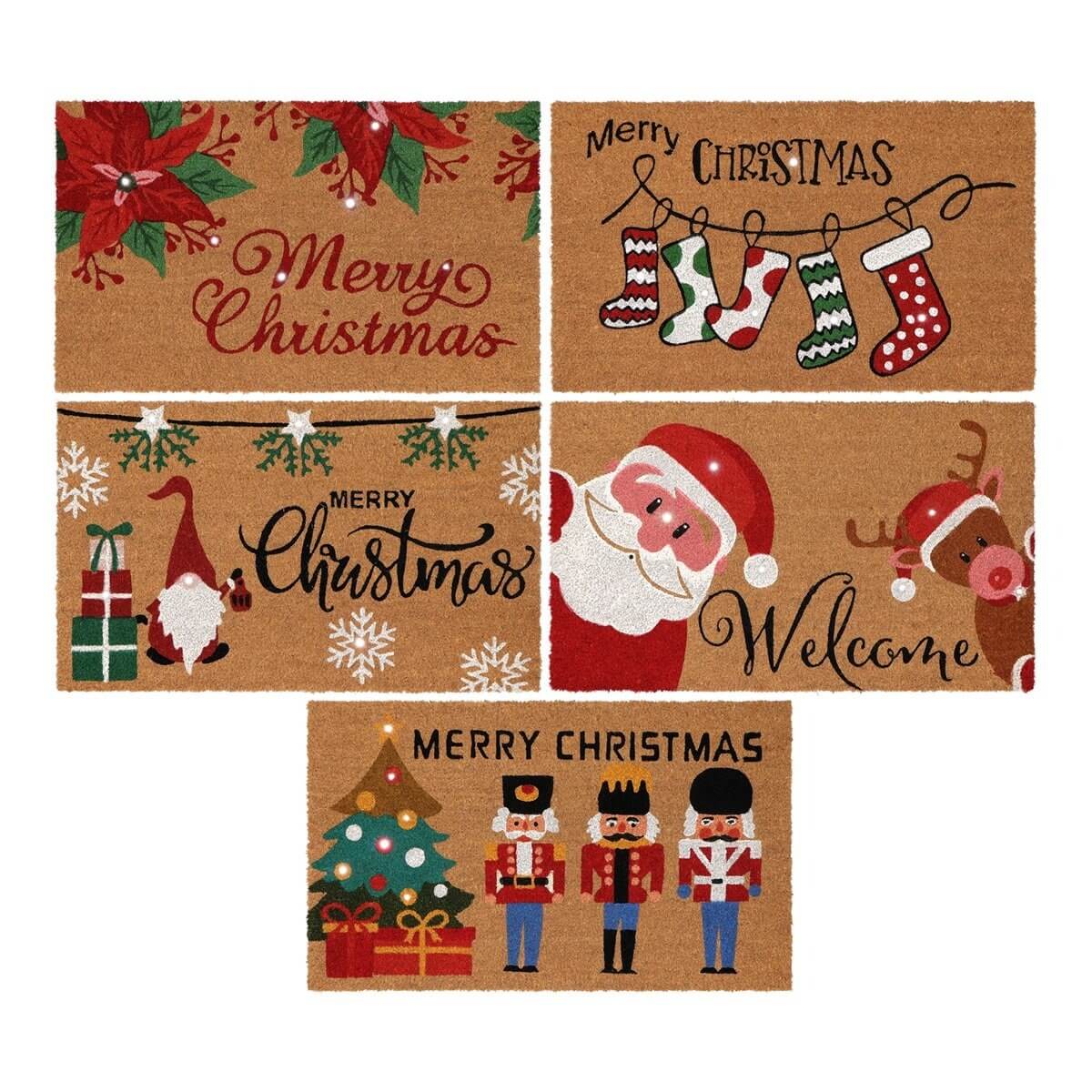 ΠΑΤΑΚΙ ΕΙΣΟΔΟΥ 5/ass ΧΡΙΣΤΟΥΓΕΝΝΙΑΤΙΚΟ LED 75x45x2cm