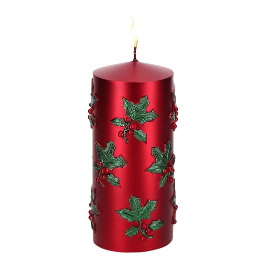 ΚΕΡΙ ΜΕ ΓΚΙ ΚΟΚΚΙΝΟ ΠΡΑΣΙΝΟ ΧΡΙΣΤΟΥΓΕΝΝΙΑΤΙΚΟ   7,6X7,6X16,5 CM