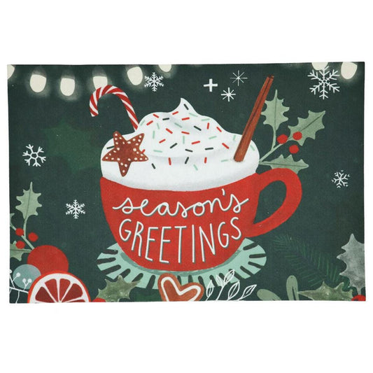 ΠΑΤΑΚΙ ΕΙΣΟΔΟΥ ΣΧΕΔΙΟ ΦΛΥΤΖΑΝΙ SEASONS GREETINGS 60x40cm ΣΥΝΘΕΤΙΚΟ