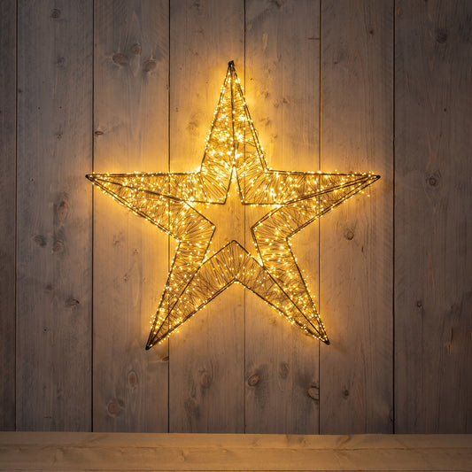 ΑΣΤΕΡΙ 3D ΜΕΤΑΛΛΙΚΟ 76CMX8CM  ΜΑΥΡΟ FLASH ΜΕ 1440LED ΚΛΑΣΣΙΚΟ ΘΕΡΜΟ  - 5M ΜΑΥΡΟ ΚΑΛΩΔΙΟ - ON / DIMMER / 8/16H TIMER / OFF IP44 12V ΜΕΤΑΣΧΗΜΑΤΙΣΤΗΣ 6VA - COLOURBOX
