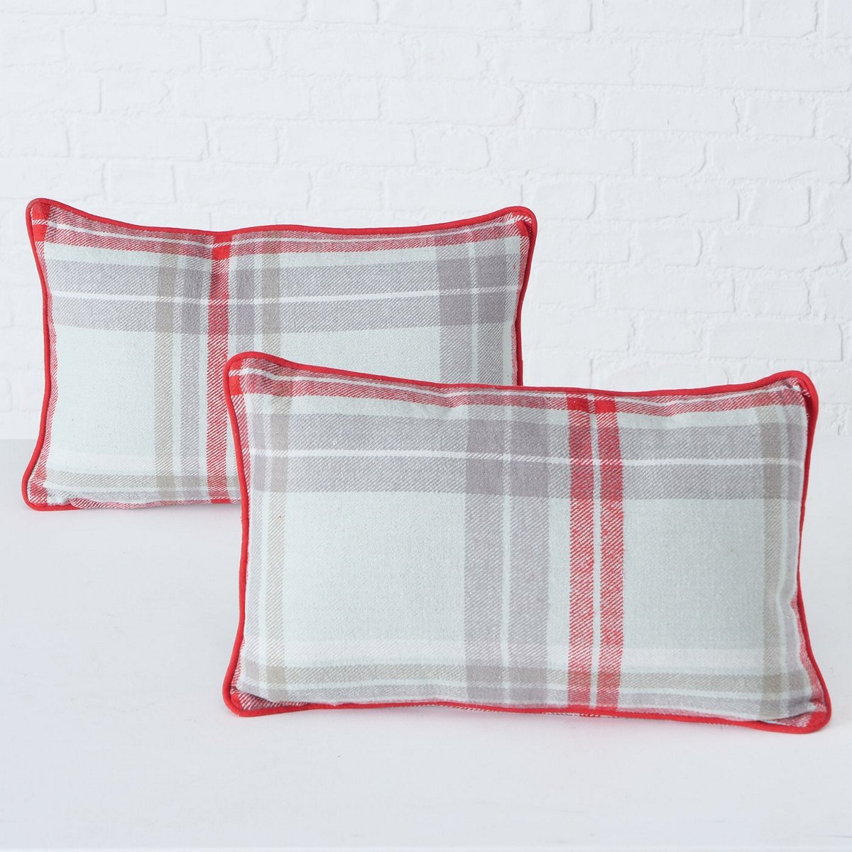 ΜΑΞΙΛΑΡΙ 2/ass 20Χ30Χ15cm ΚΑΡΟ ΓΚΡΙ ΚΟΚΚΙΝΟ Karolina Cotton 100%