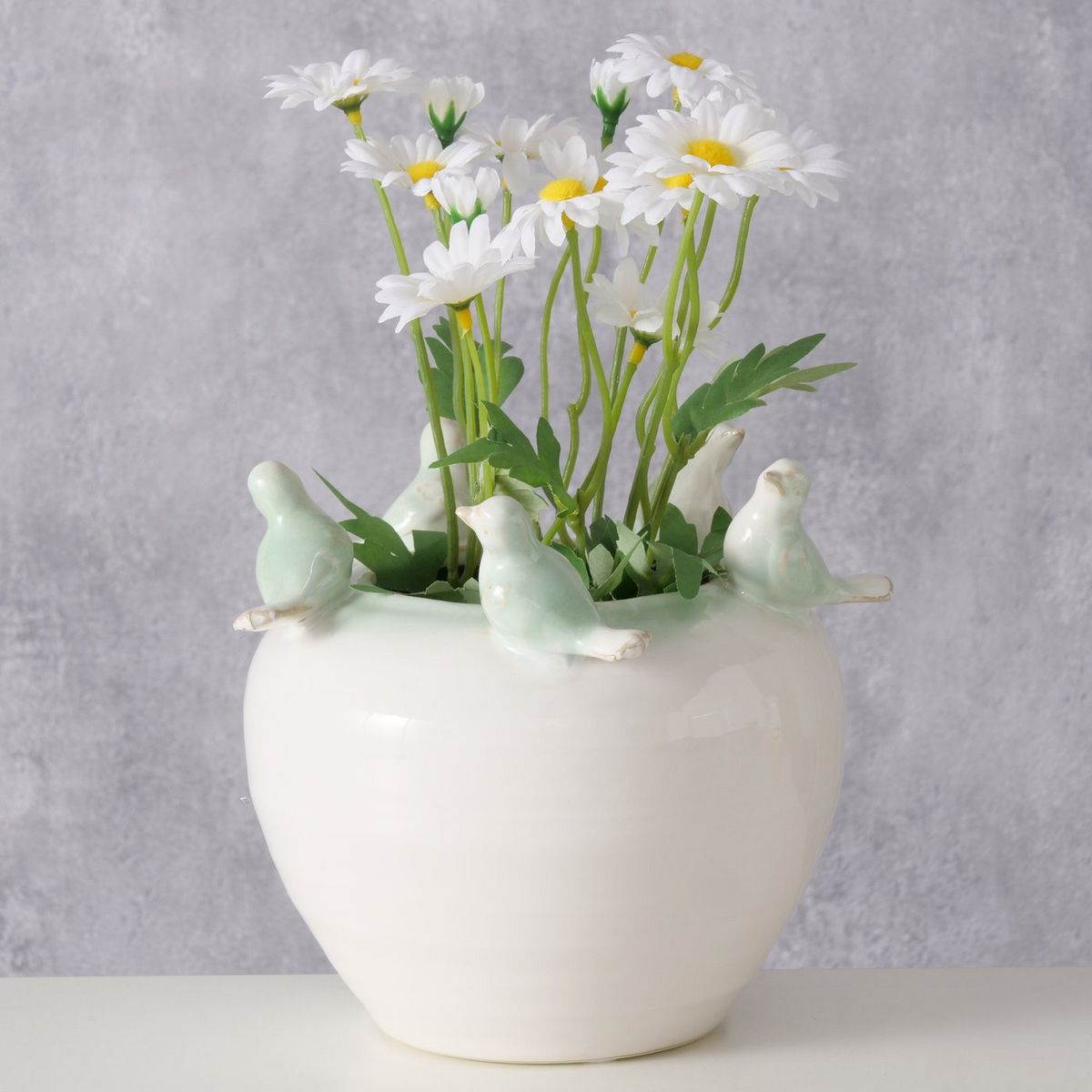 ΒΑΖΟ ΜΕ ΠΟΥΛΑΚΙΑ ΛΕΥΚΟ Paragona, H17cm, D21cm ΚΕΡΑΜΙΚΟ