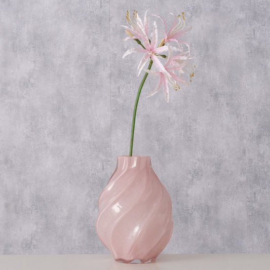 ΒΑΖΟ Resio ΡΟΖ ΓΥΑΛΙ H25cm D19cm Glass solid colored, Milky
